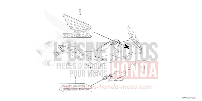 MARQUE de NC750X "Méca" MAT PEARL GLARE WHITE (NHB54) 2025